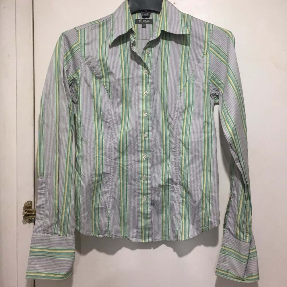 TM LEWIN WOMENS STRIPE BLOUSE SIZE 10